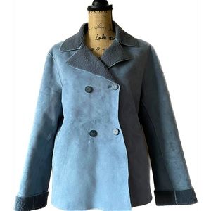 Rena Rowan Blue suede shearling lined jacket